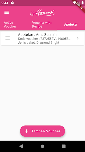 eClinic Marwah Apoteker Screen 2