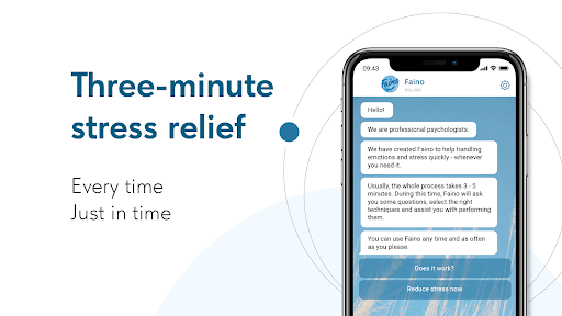 Android application Faino: 3-minute stress relief screenshort