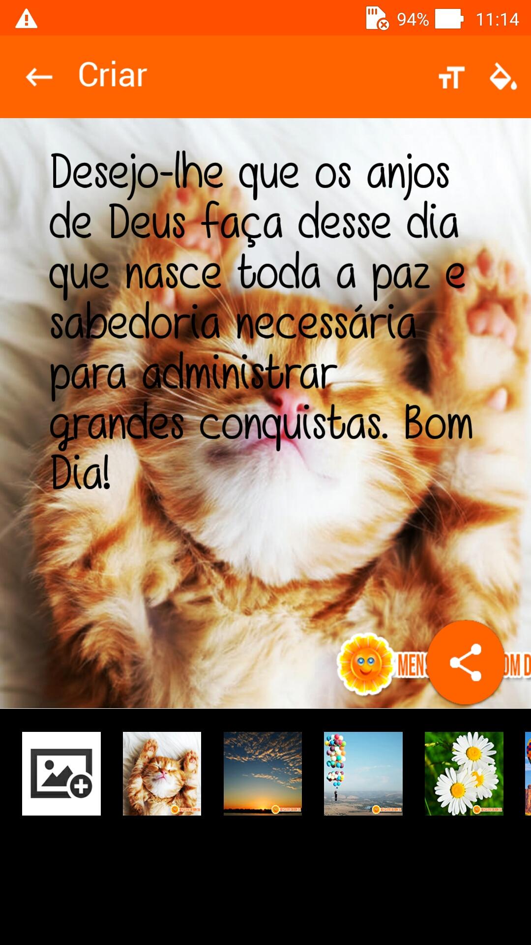 Android application Mensagens de Bom Dia screenshort