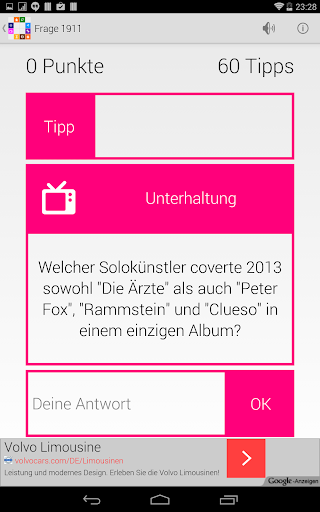 Quiz-Bingo  Freitext-Fragen