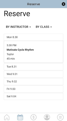 Motivate Cycle Club Screen 2