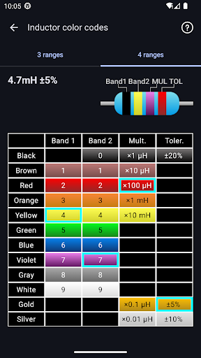 Electronic component codes screenshot 7