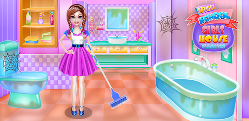 Highschool Girl House Cleaning