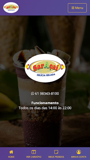 Android application SarAçaí Delícia Gelada screenshort