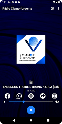 Android application Rádio Clamor Urgente screenshort