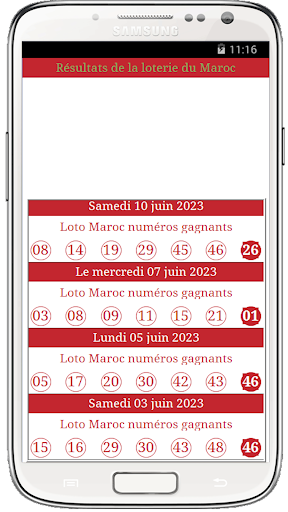 Résultats Loto Maroc Screen 2