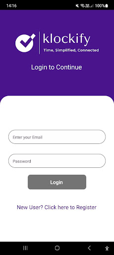 Android application klockify screenshort