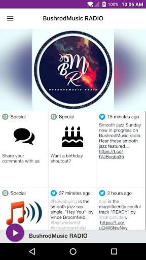 Android application BushrodMusic RADIO screenshort