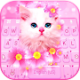 Pink Flowers Kitten Theme