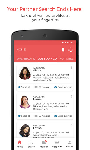 Android application Jat Matrimony - Shaadi App screenshort