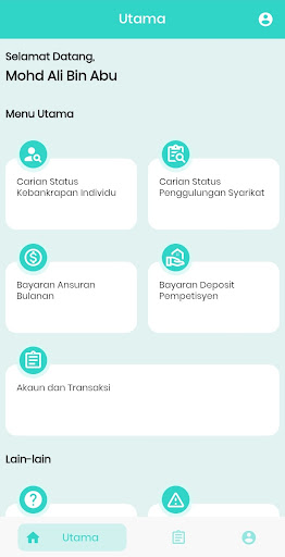 e-Insolvensi Screen 2