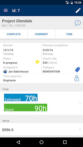 Jobbile Time & Work order Screen 3