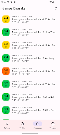 Info Gempa Terbaru Screen 3