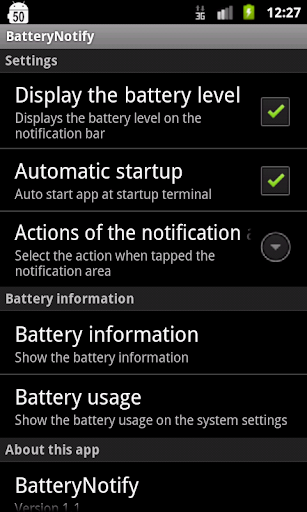 BatteryNotify Screen 2