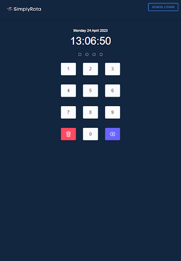 SimplyRota Time Clock Screen 3