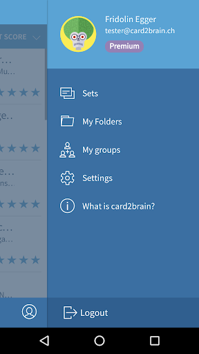 card2brain flashcards Screen 2