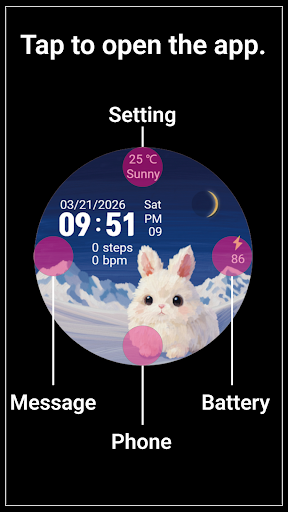 MKW Rabbit 2 - cute watch face screenshot 4
