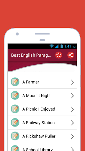 Android application English Paragraph screenshort