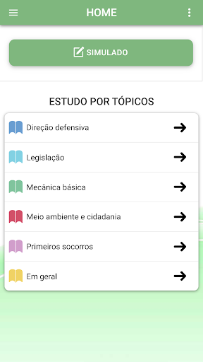 Android application Simulado provas Brasil screenshort