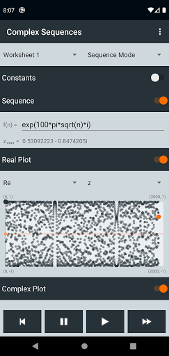 Android application Complex Sequence Calculator screenshort