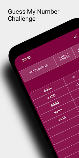 Android application Guess My Number Challenge screenshort