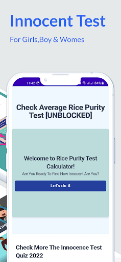 Rice Purity Test Screen 2