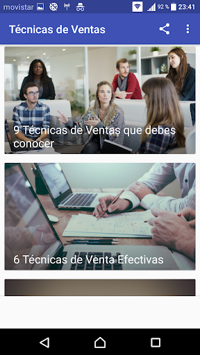 Android application Técnicas de Ventas screenshort