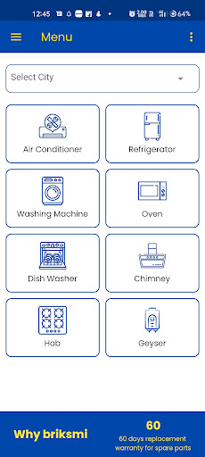 briksmi Home Appliance Service Screen 2