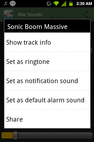 War Sounds, Battle Soundboard Screen 3