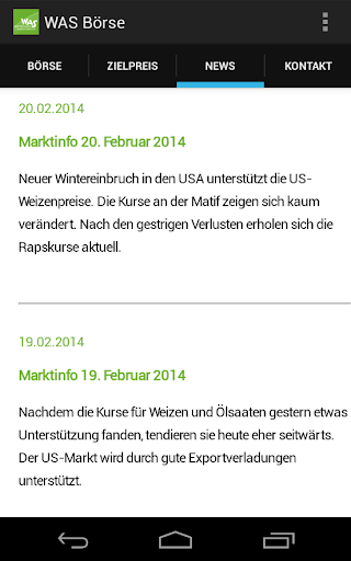 WAS Getreide Markt Screen 3