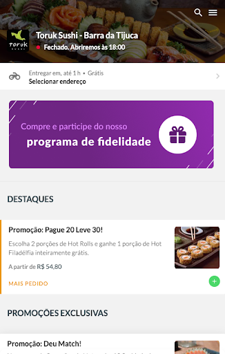 Toruk Sushi Delivery Screen 2