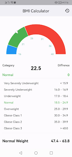 Android application BMI Calculator screenshort