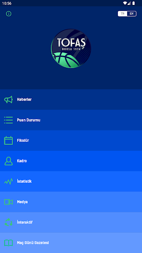 Android application Tofaş Spor screenshort