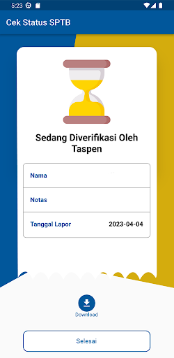 TASPEN E-SPTB Screen 3