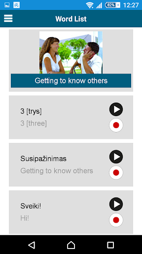 Screenshot of Learn Lithuanian  50 languages