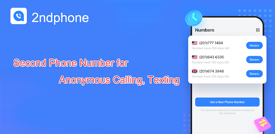 2ndphone-Private Calls & Texts