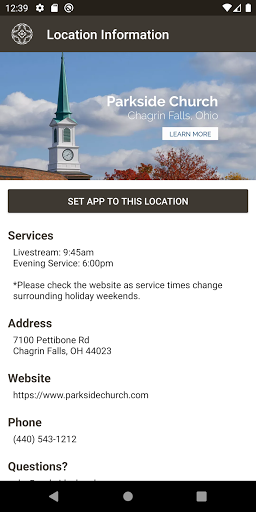 Android application Parkside Church screenshort
