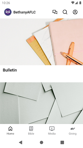 Android application Bethany Lutheran Church OR screenshort