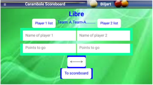 Android application Carambole scoreboard pro screenshort