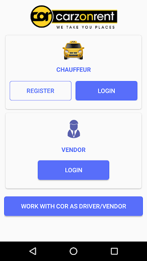 Android application COR- Chauffeur and Vendor App screenshort