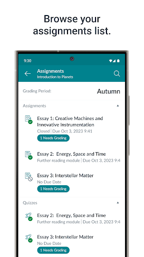 Screenshot of Canvas Teacher