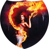 Ice babe on fire Live WP icon