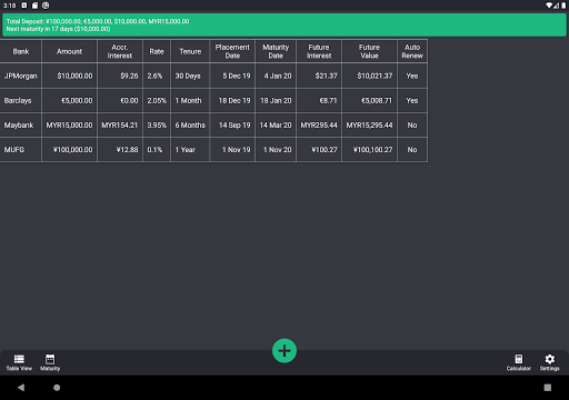 Screenshot of Money & FD Manager / Tracker