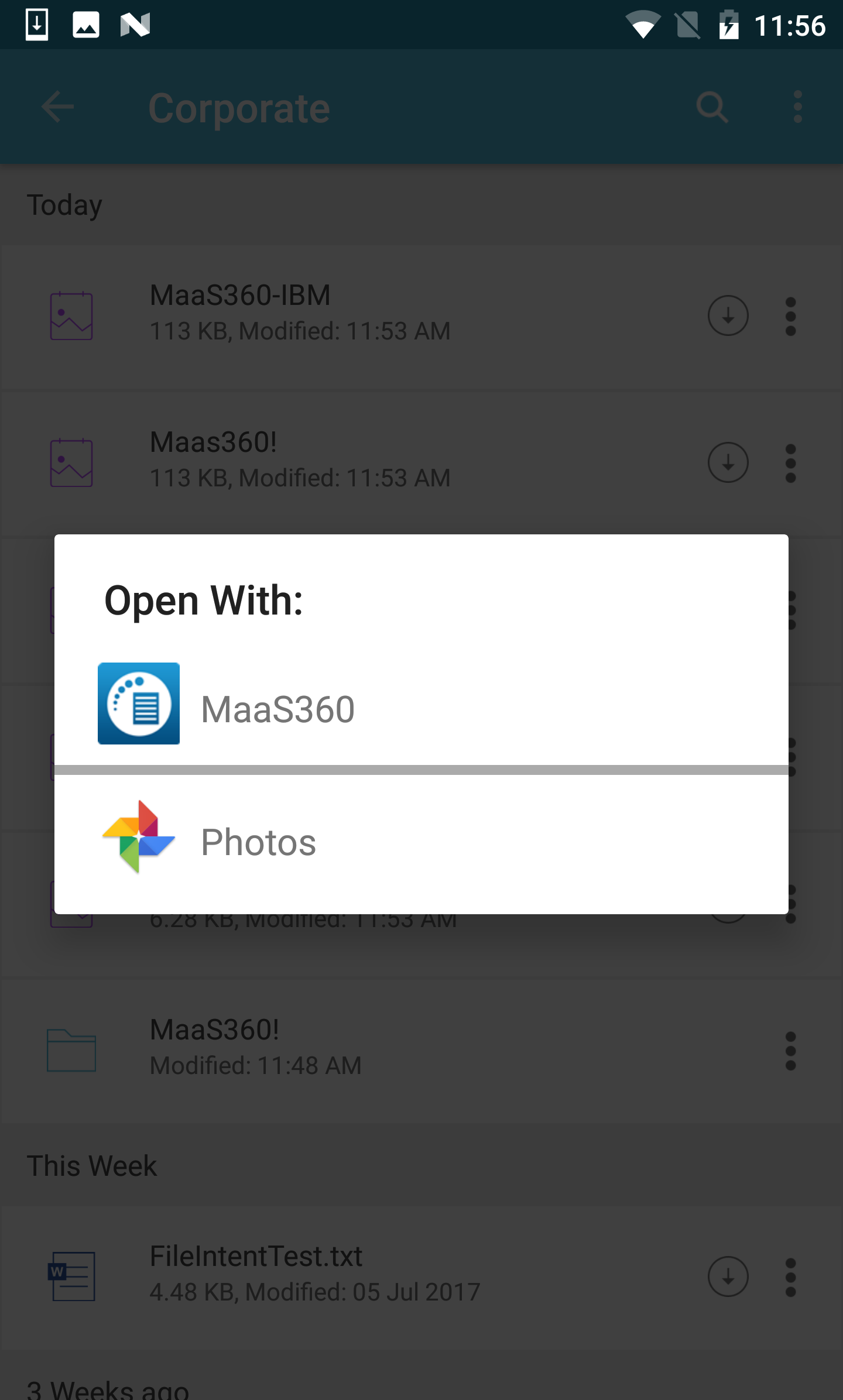 Android application MaaS360 Docs screenshort