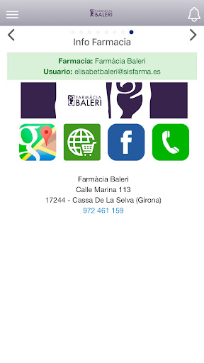 Android application Farmacia Elisabet Baleri screenshort
