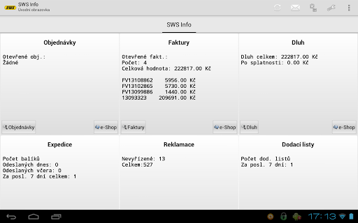 Android application SWS Info screenshort