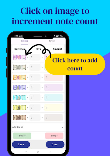 Android application Cash calculator & counter screenshort