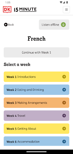 Screenshot of DK 15 Minute Language Course