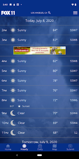 Screenshot of FOX 11 Los Angeles: Weather