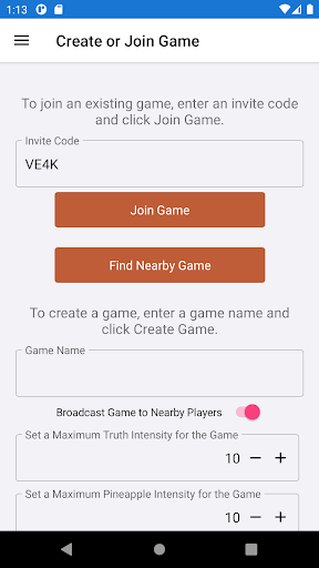 Android application Truth or Pineapple screenshort
